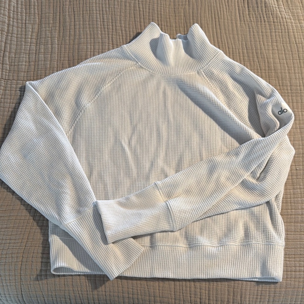 Alo Waffle Weekend Escape Mock Neck Long Sleeve
